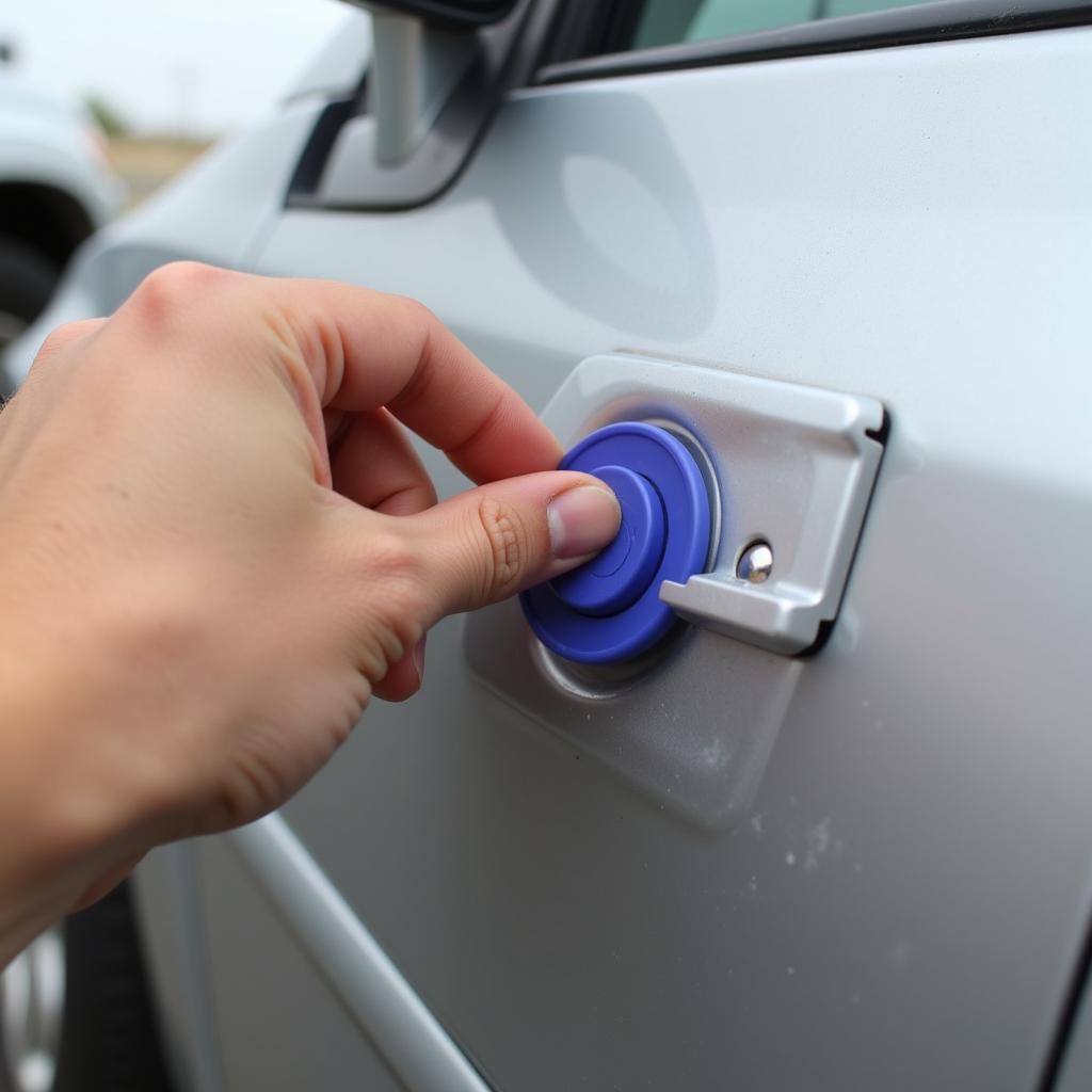 Fixing a Small Car Dent with a Suction Cup