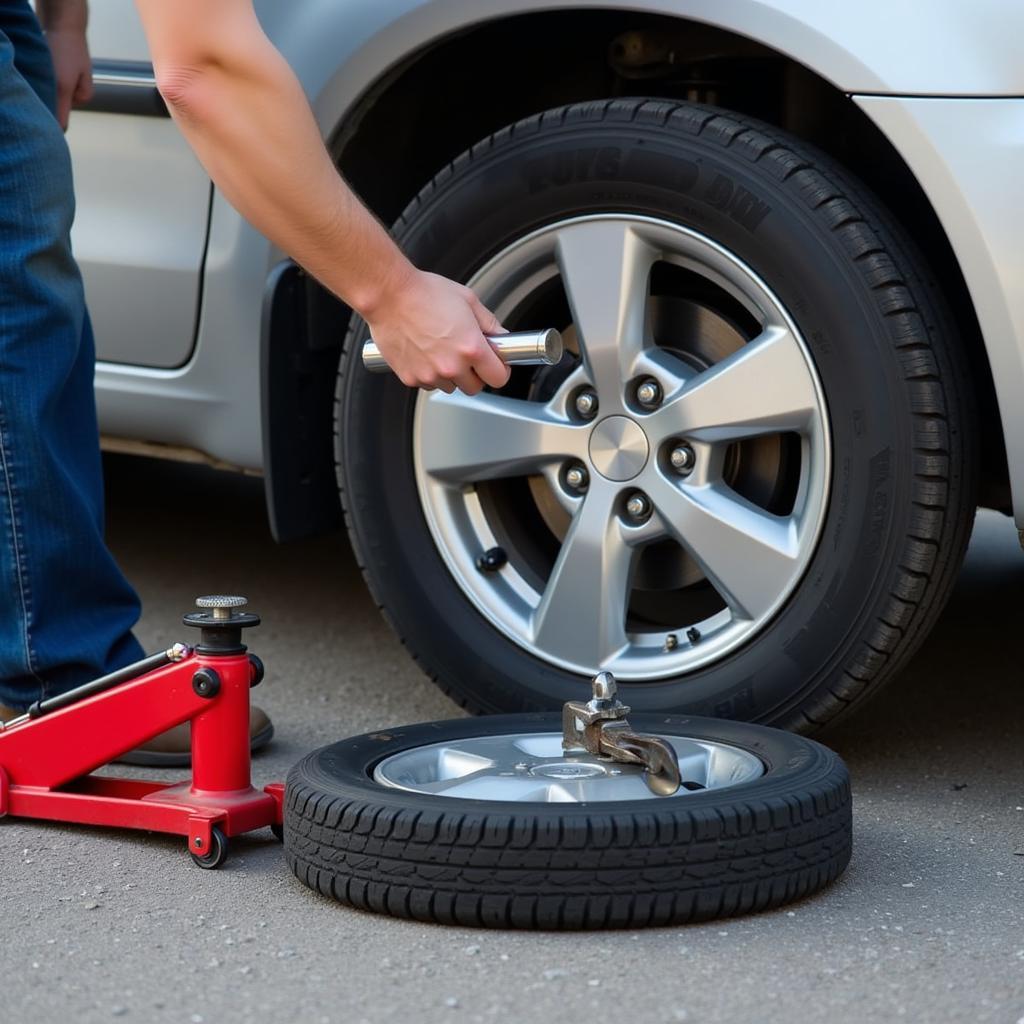 Changing a Flat Tire Without Insurance Coverage