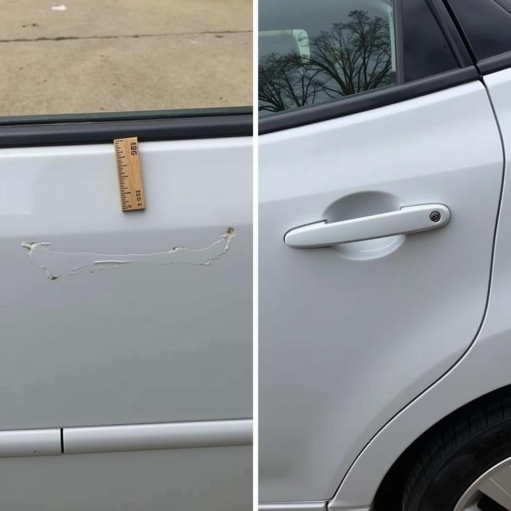 Fixing a Minor Dent on a Car Door