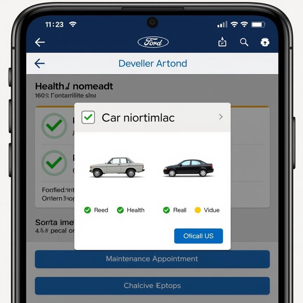 FordPass App Interface Showing Car Health Status