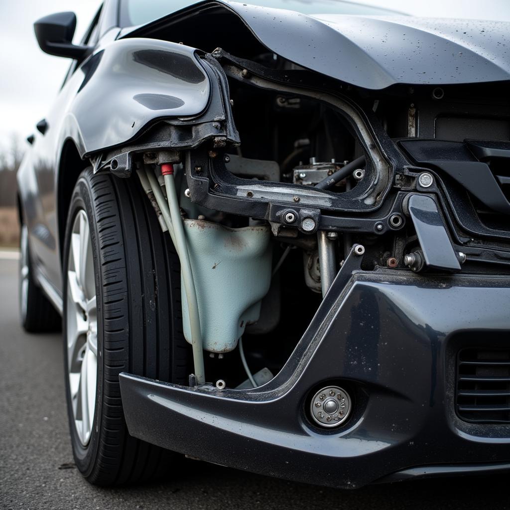 Car Frame Damage After Collision