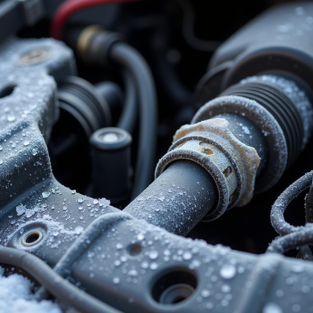 Frozen fuel line in a car