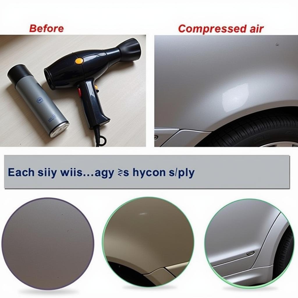 Fixing Dent with Hair Dryer and Compressed Air