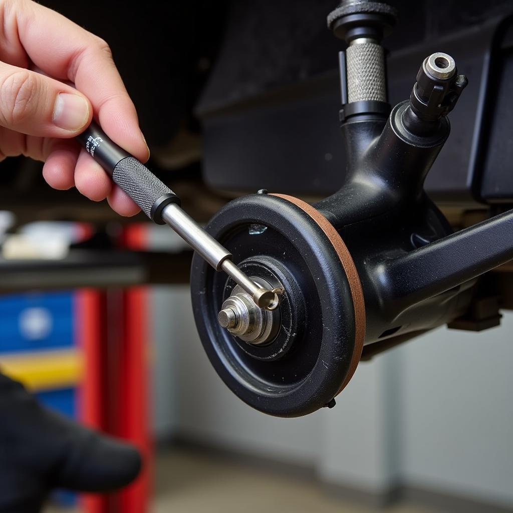 Mechanic Inspecting Control Arm