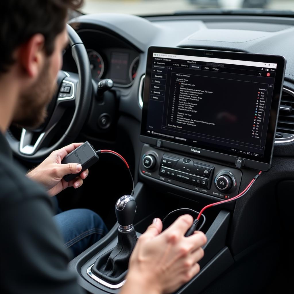 Installing car software using a laptop