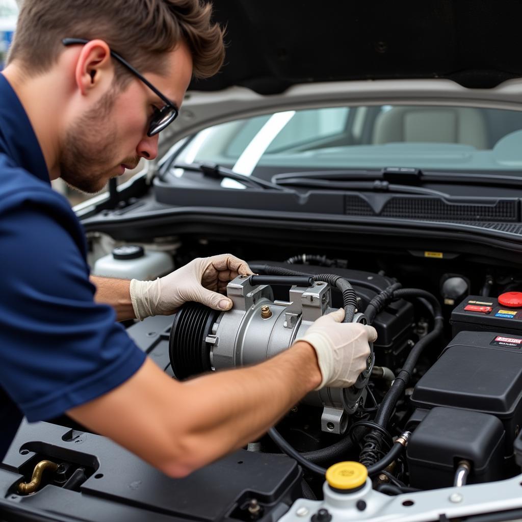 Installing a new car AC compressor