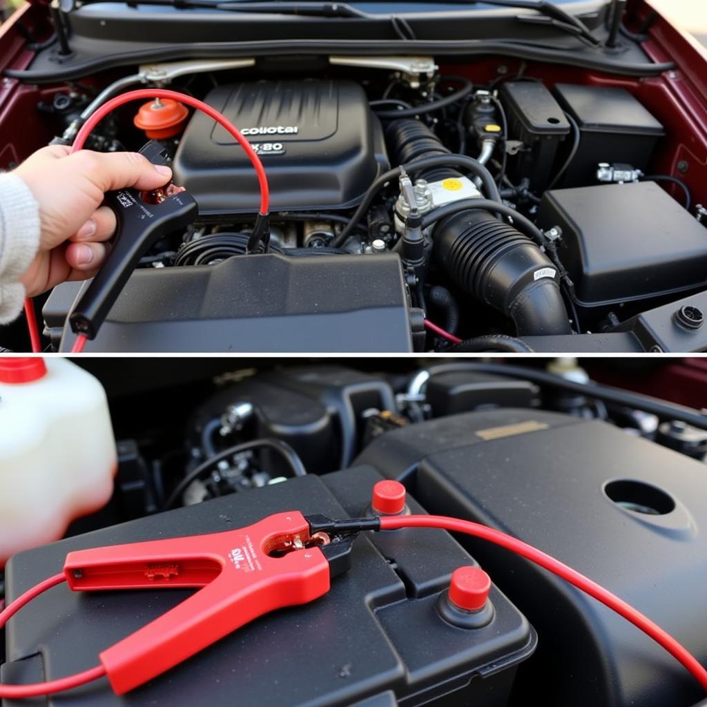 Jumpstarting a Car with Jumper Cables