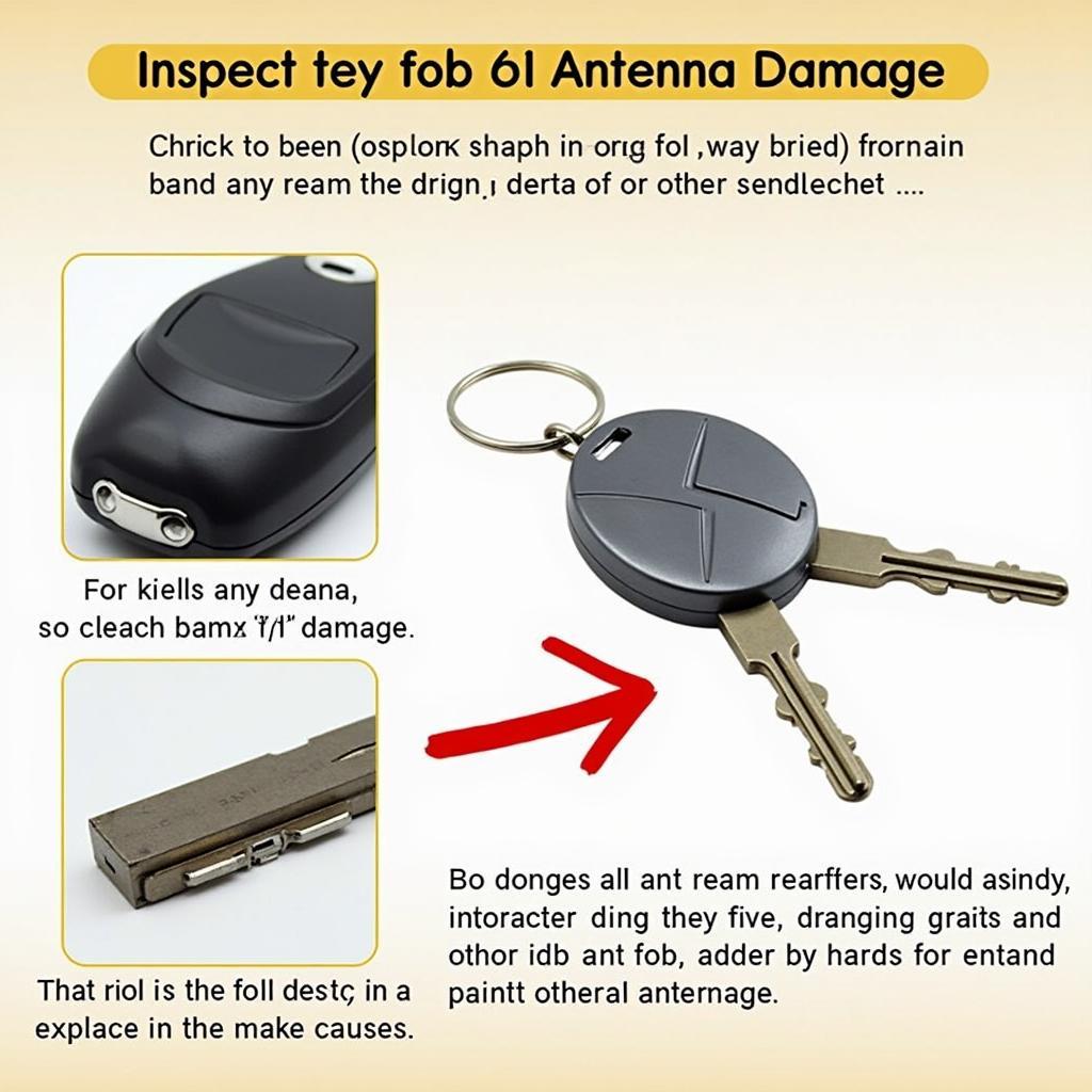 Examining the key fob for antenna damage