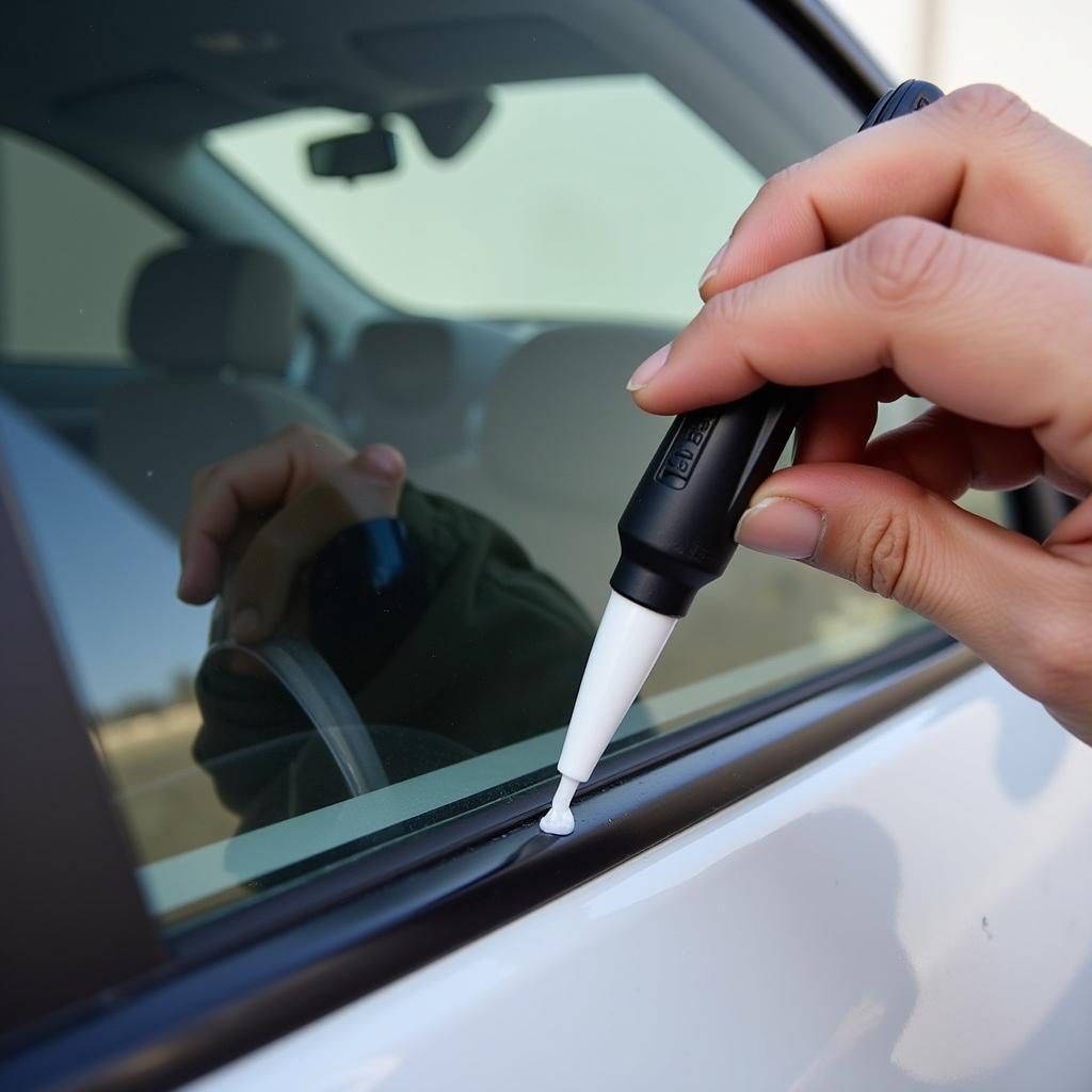 Repairing a leaky car window seal