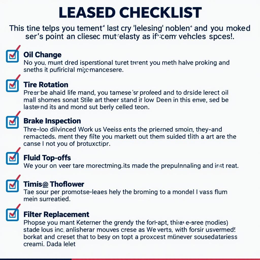 Leased Car Maintenance Checklist