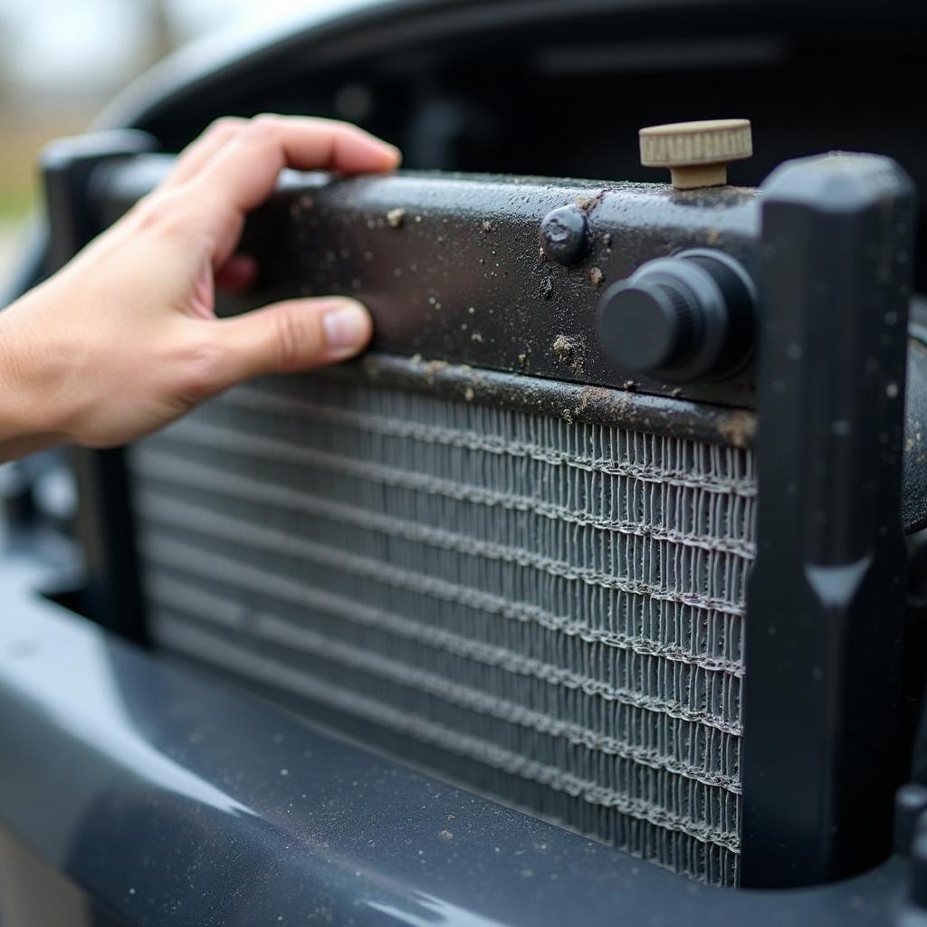 Low coolant level in car radiator