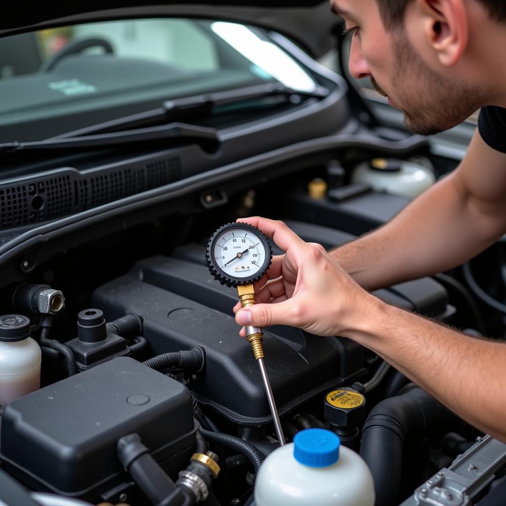 Checking Car AC Refrigerant Levels