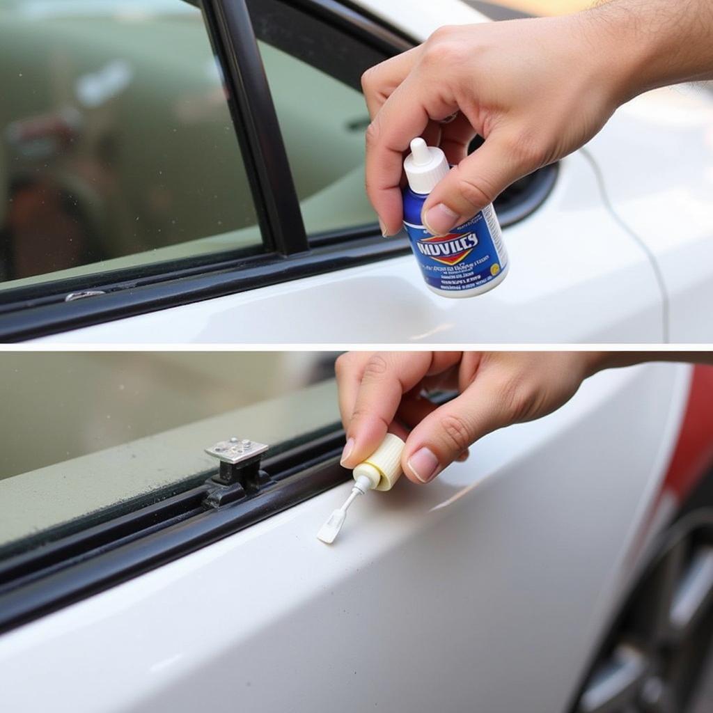  Applying Lubricant to Car Window Tracks