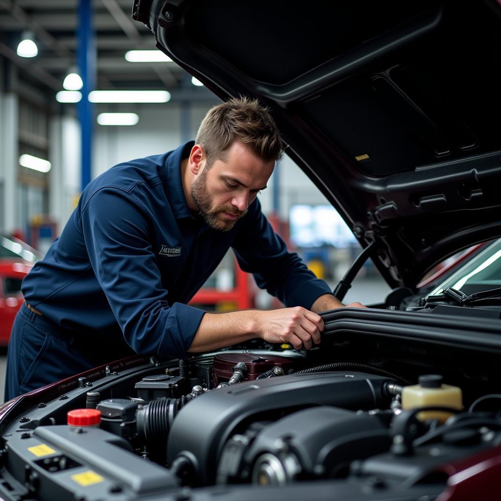 Luxury Car Engine Compartment Inspection