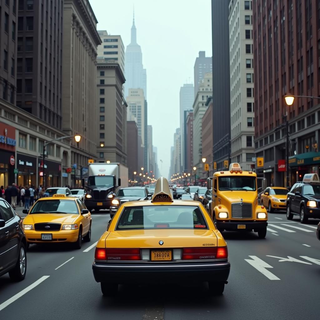 Car stuck in Manhattan traffic