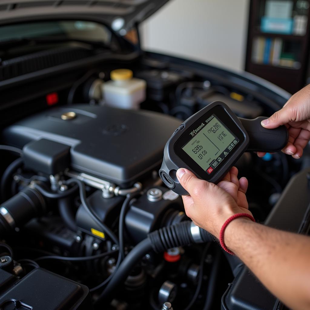 Mechanic Checking Car Engine