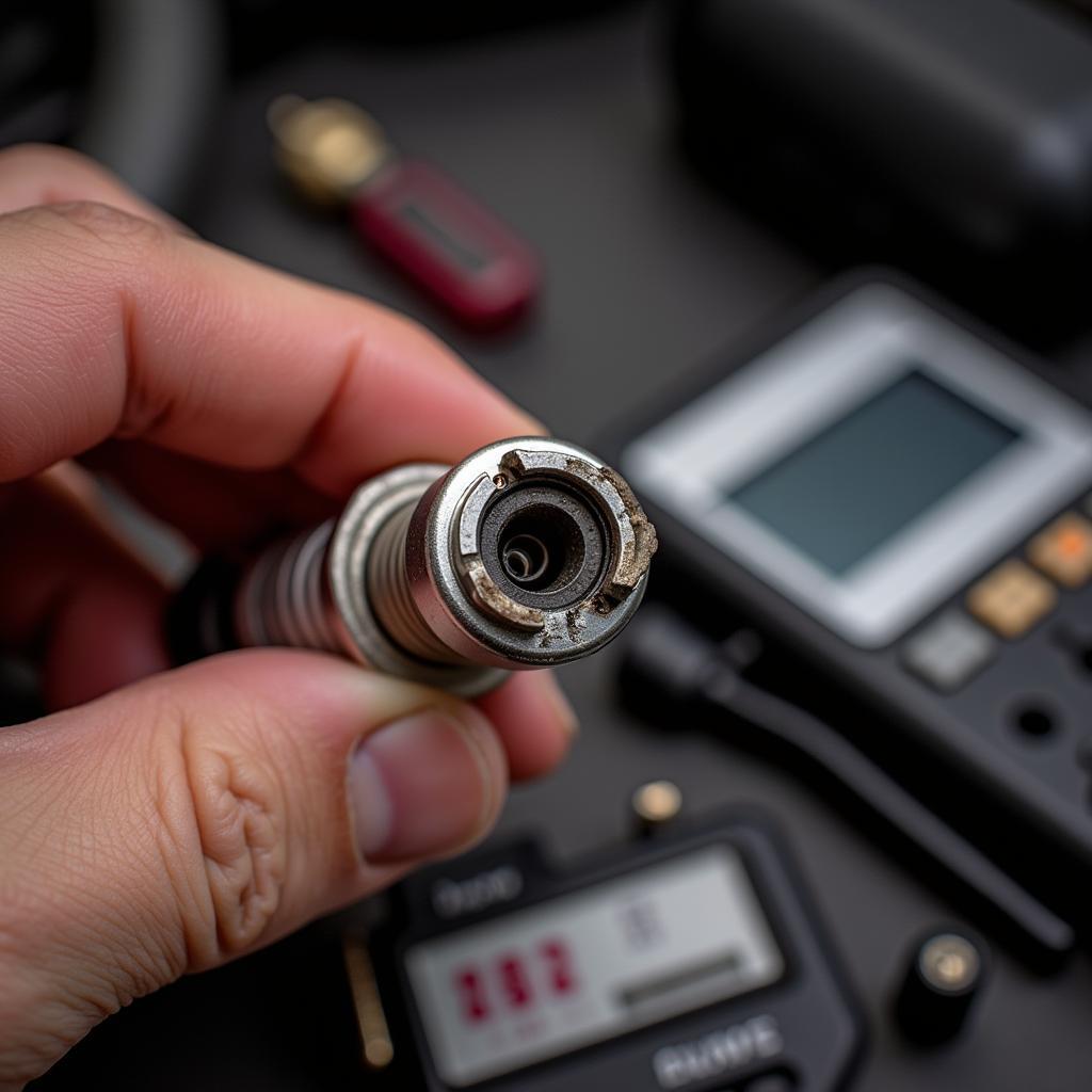 Mechanic Checking Car Spark Plugs