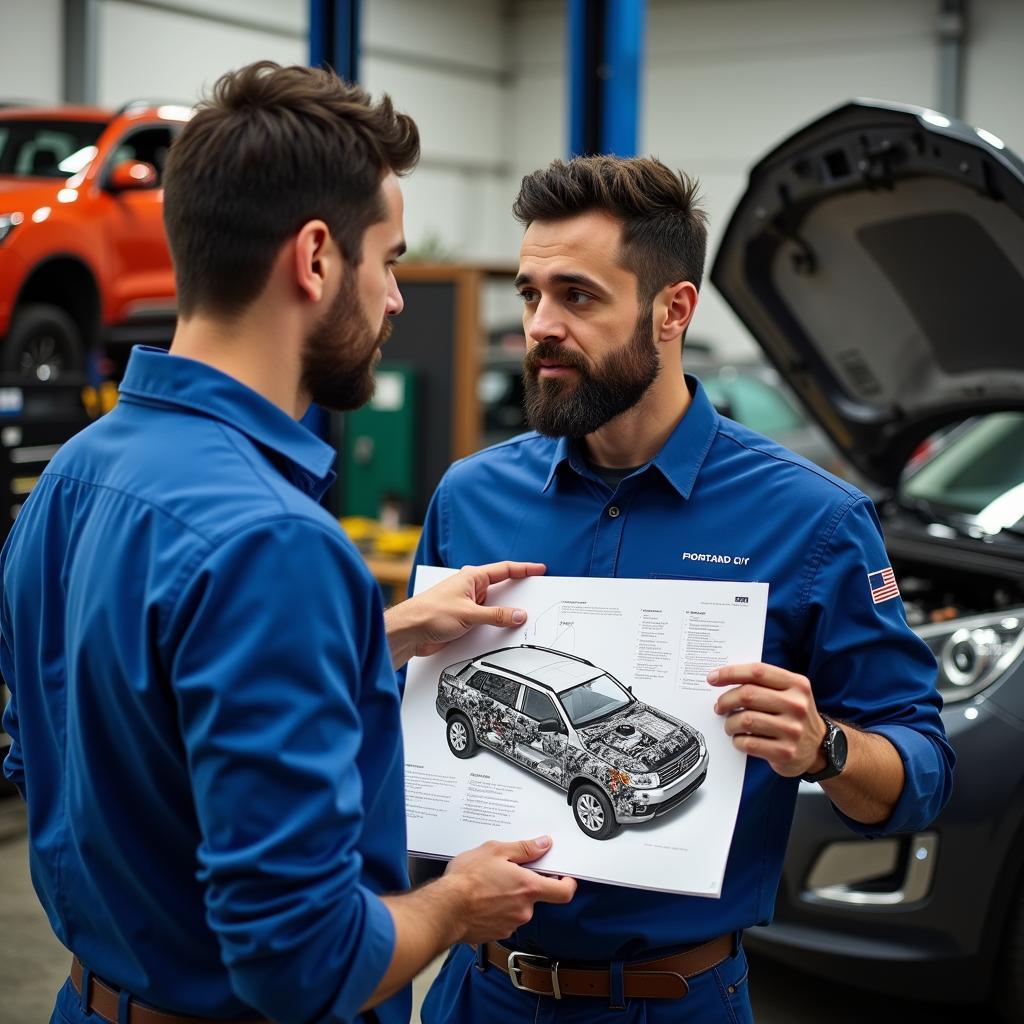 Mechanic Discussing Car Issues