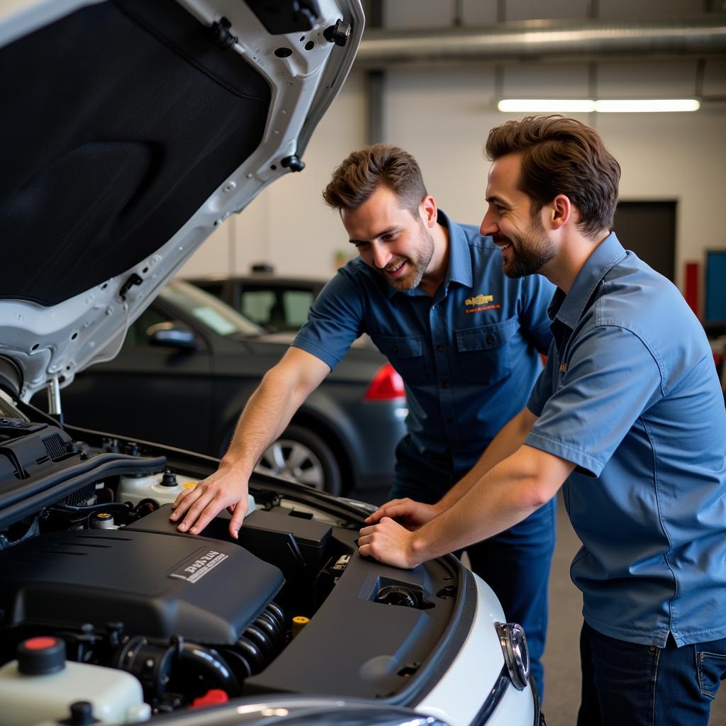 Mechanic Explaining Car Issues