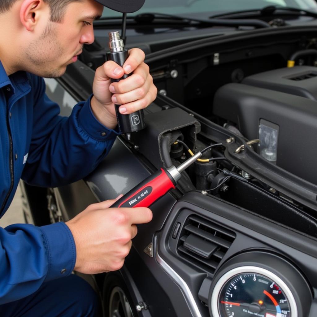 Repairing a car AC leak