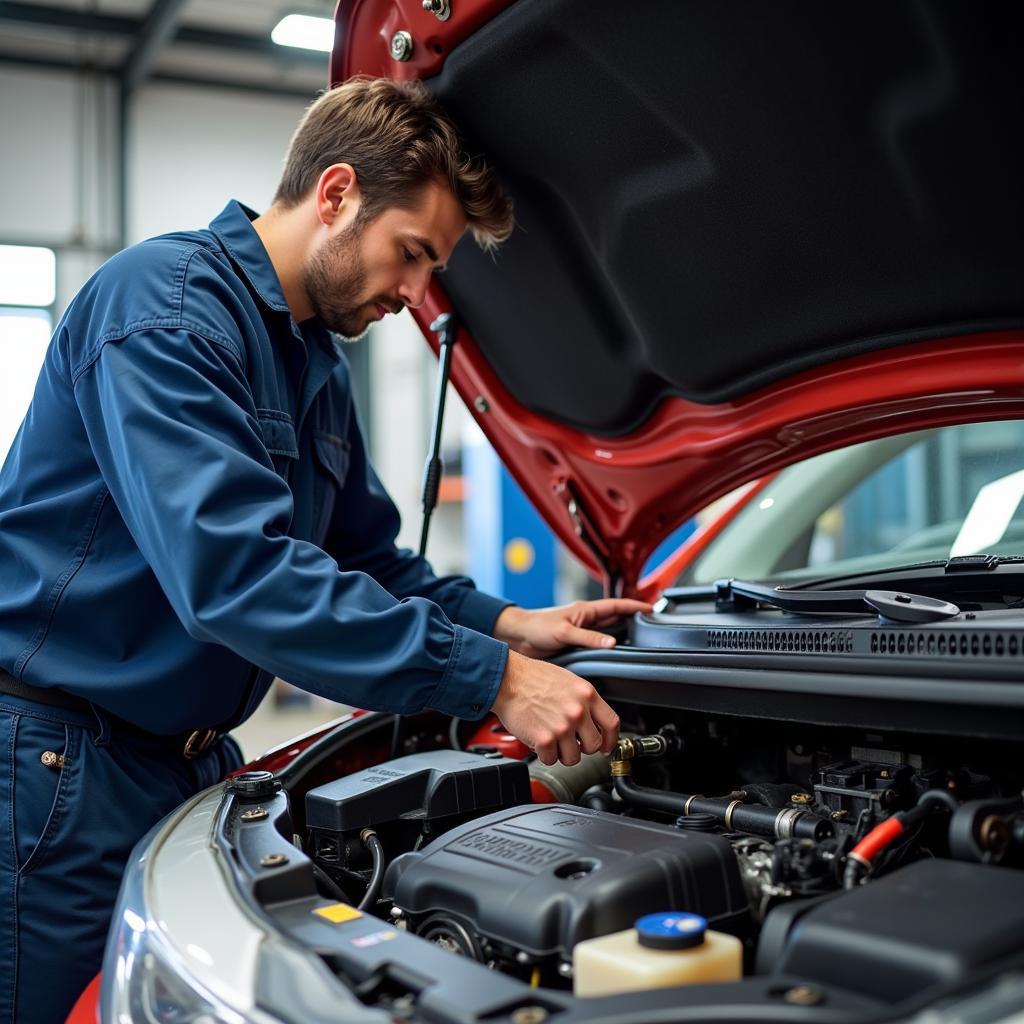 Mechanic Fixing Emission Issues