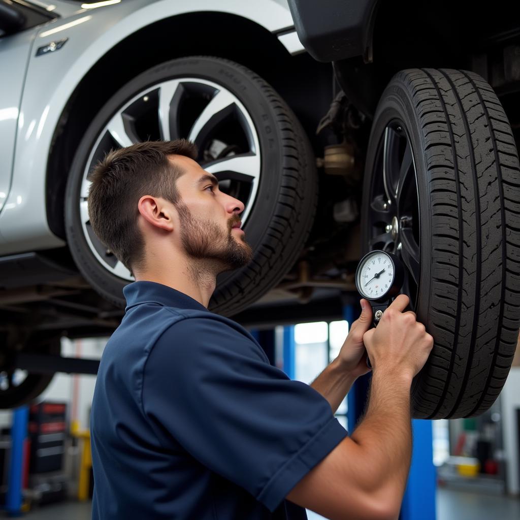 Mechanic Performing a Visual Car Inspection