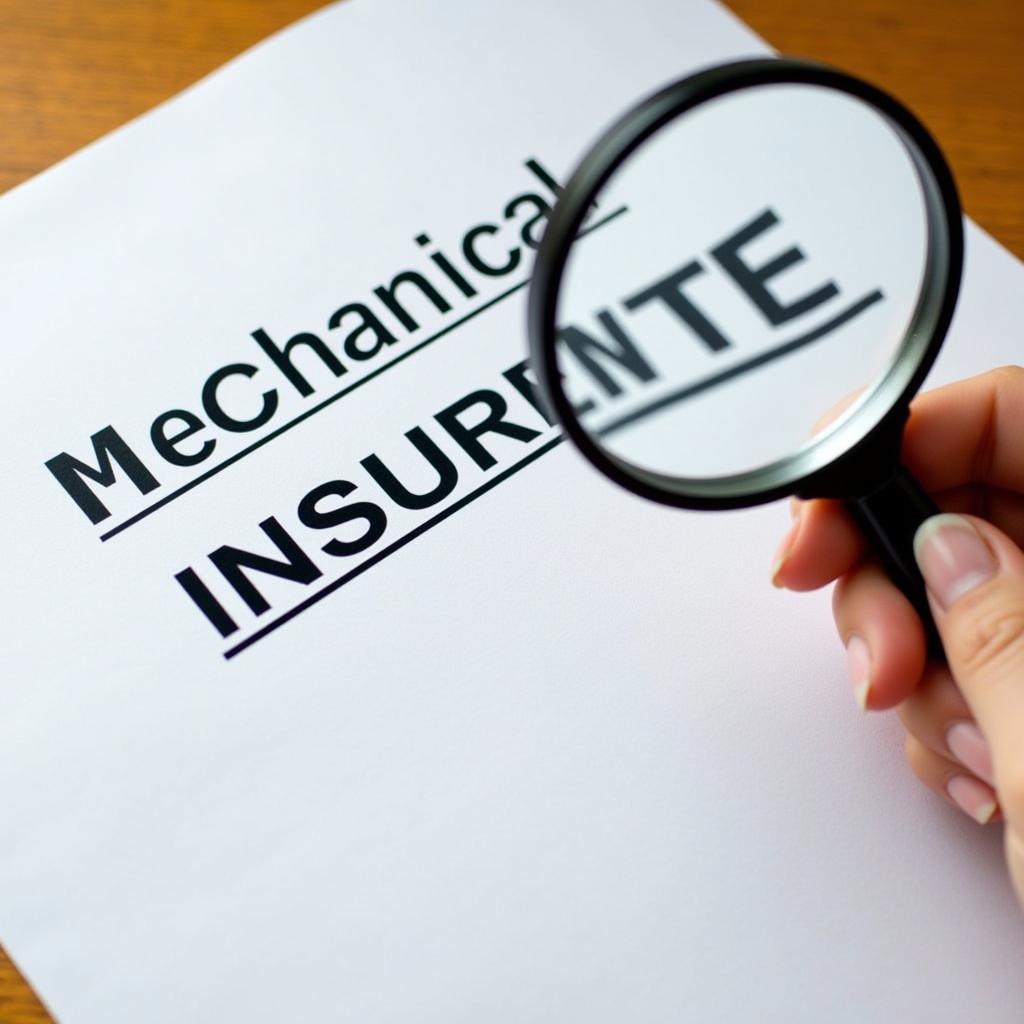 Mechanical Breakdown Insurance Policy Details