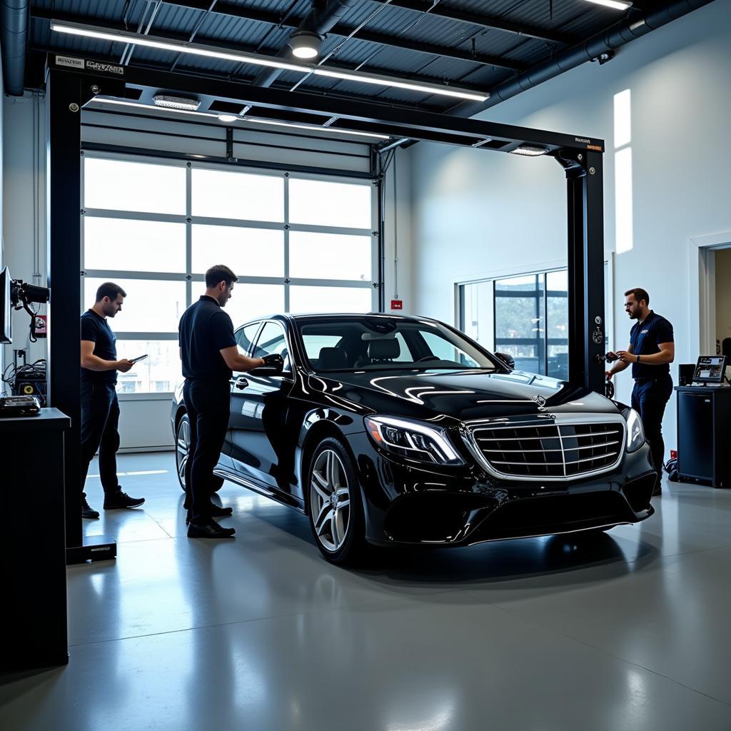 Mercedes Benz Dealer Service Bay