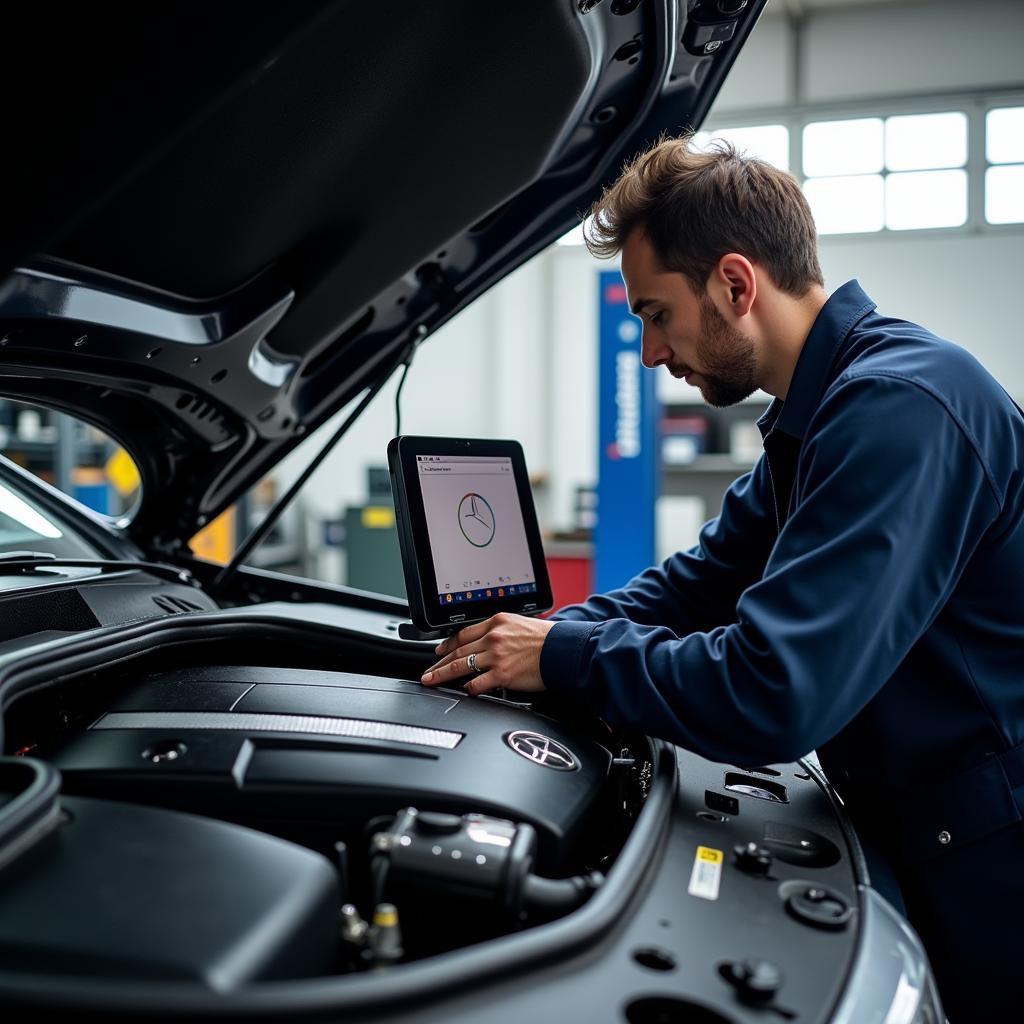 Mercedes Mechanic Working