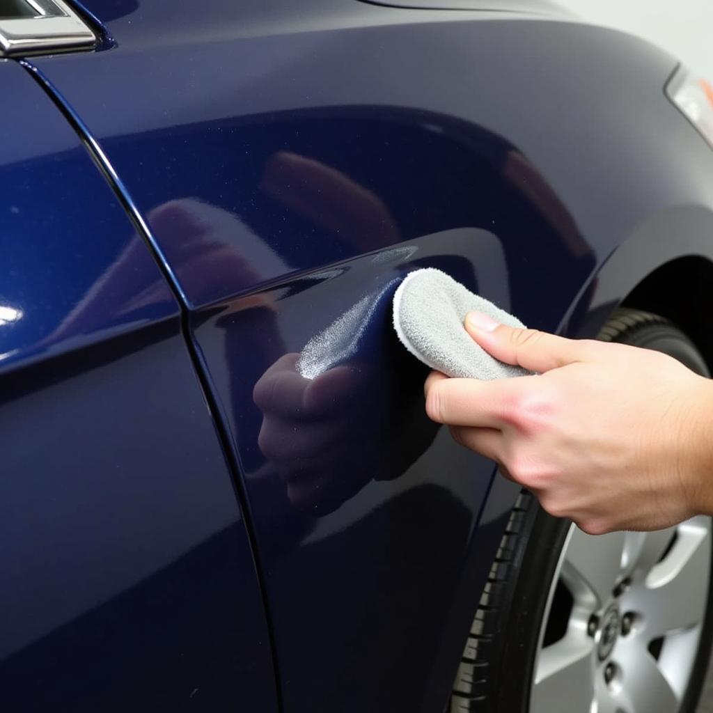 Polishing a minor car scratch