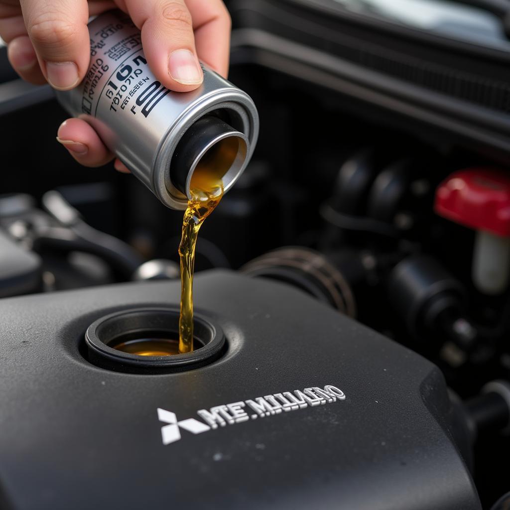 Mitsubishi engine oil change process