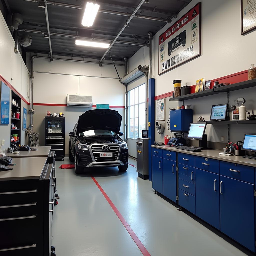 Modern Auto Repair Shop with Advanced Diagnostic Equipment