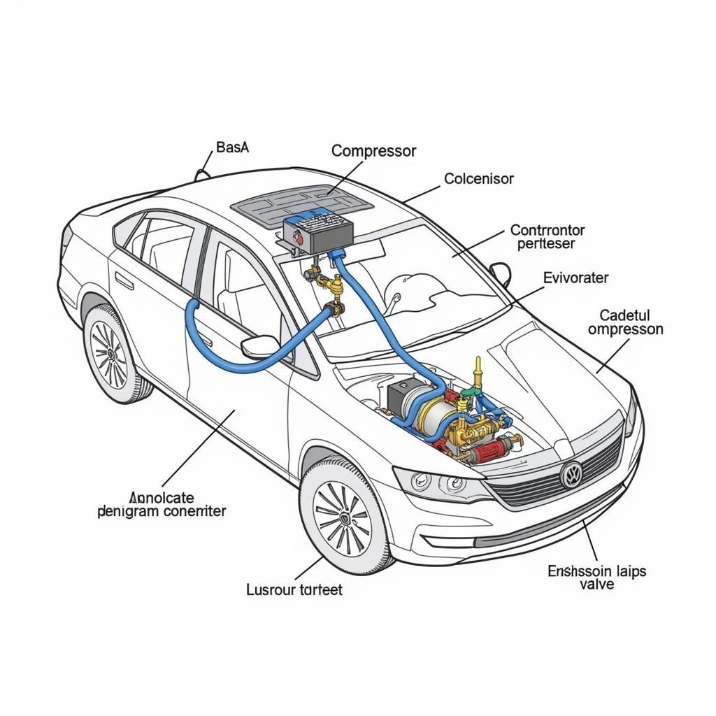 Modern Car AC System Components Diagram