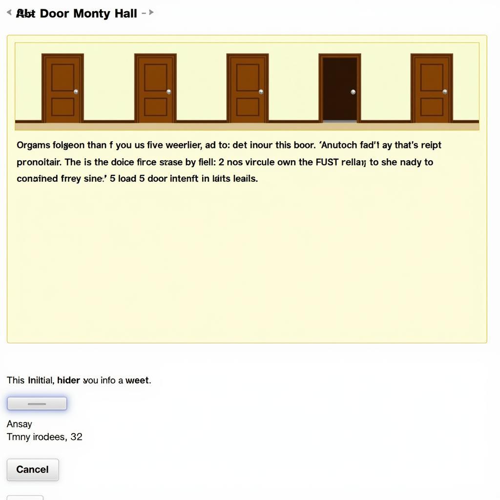 Monty Hall 5 Doors 2 Cars Initial Setup