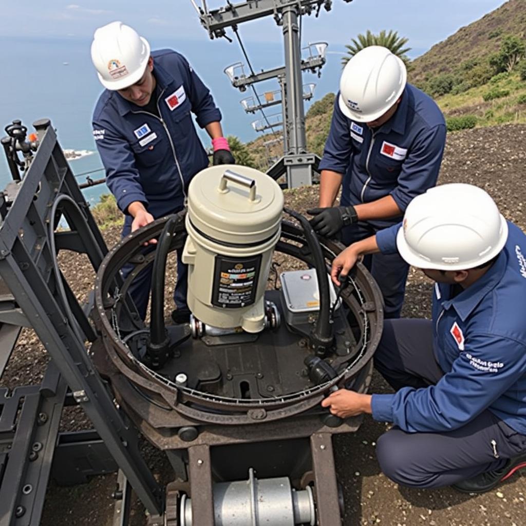 Servicing the motors and gearboxes of the Table Mountain Cable Car