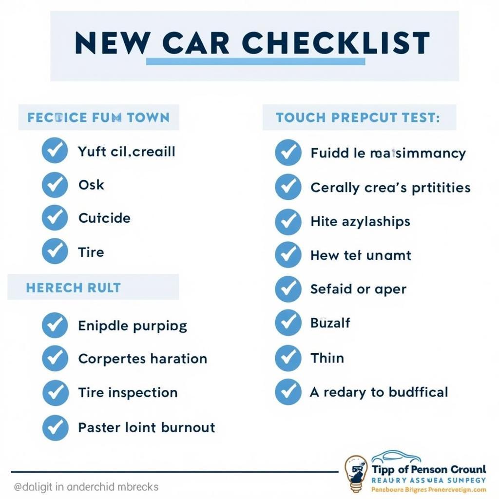 New Car Maintenance Checklist