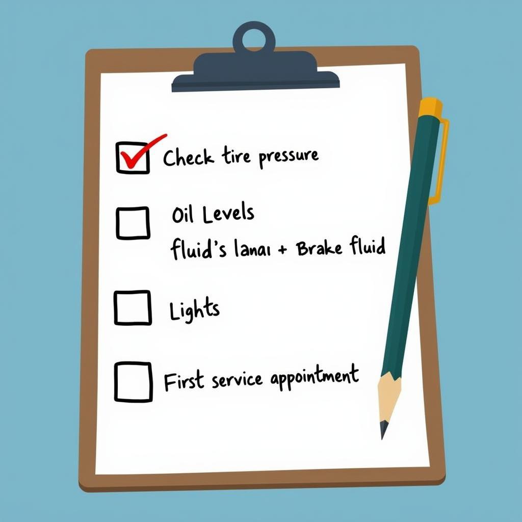 New car maintenance checklist