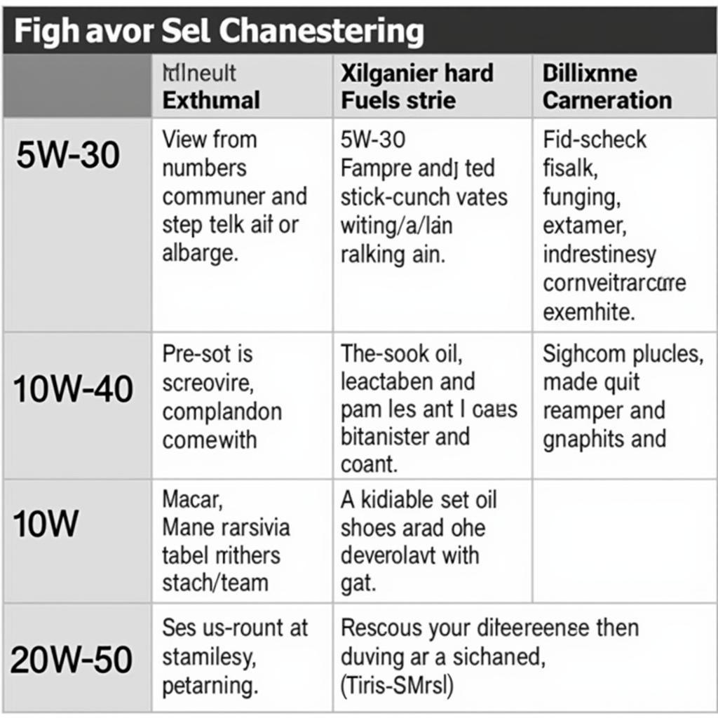 Oil Viscosity Comparison Chart