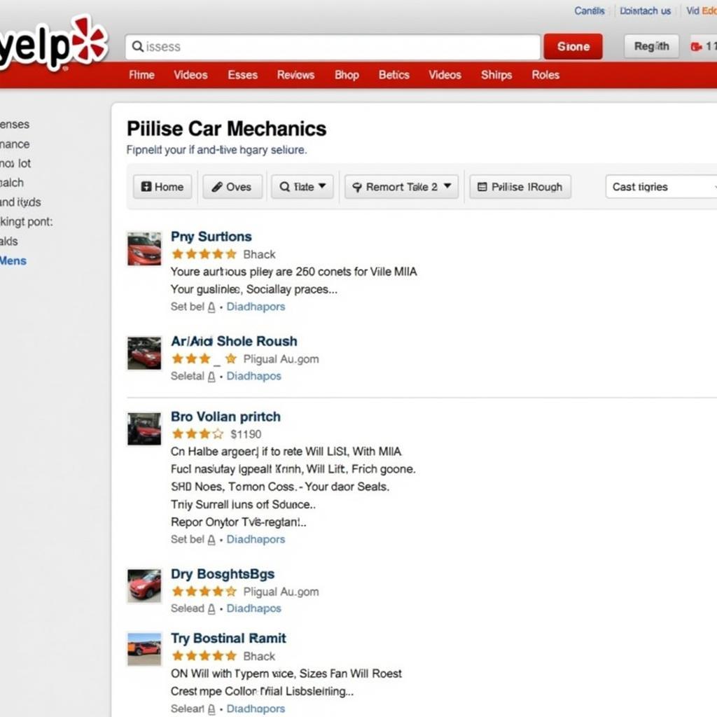 Online Resources: Mechanic Reviews on Yelp