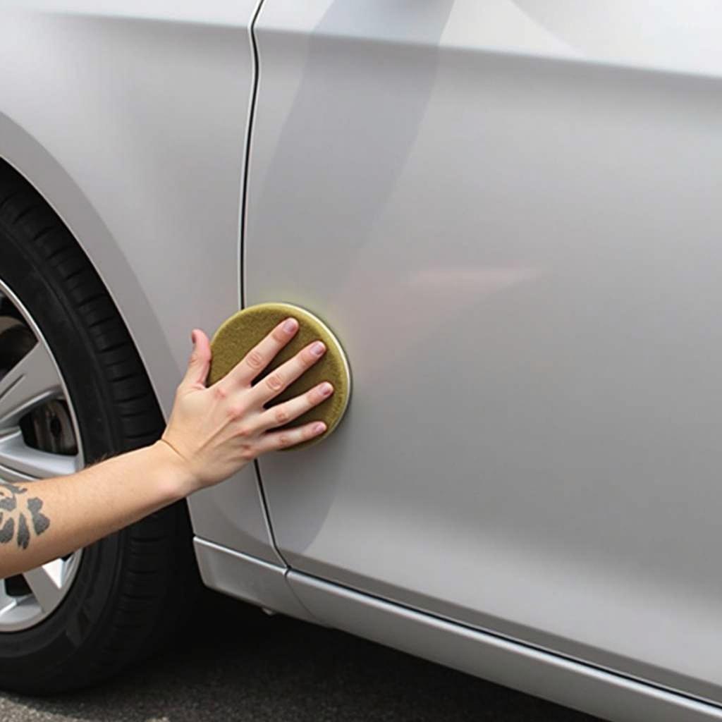 Polishing a Car Scratch