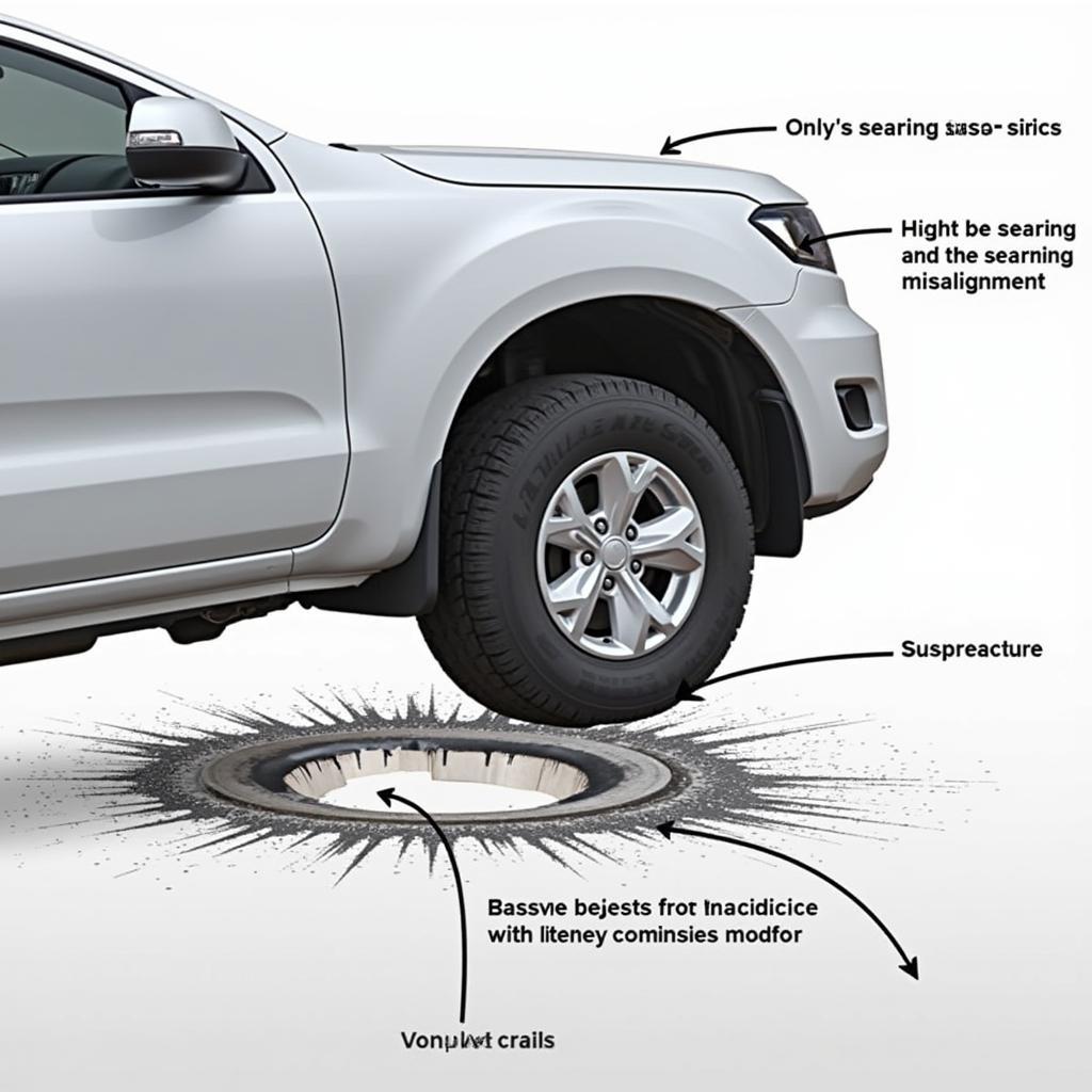 Pothole damage impacting car alignment