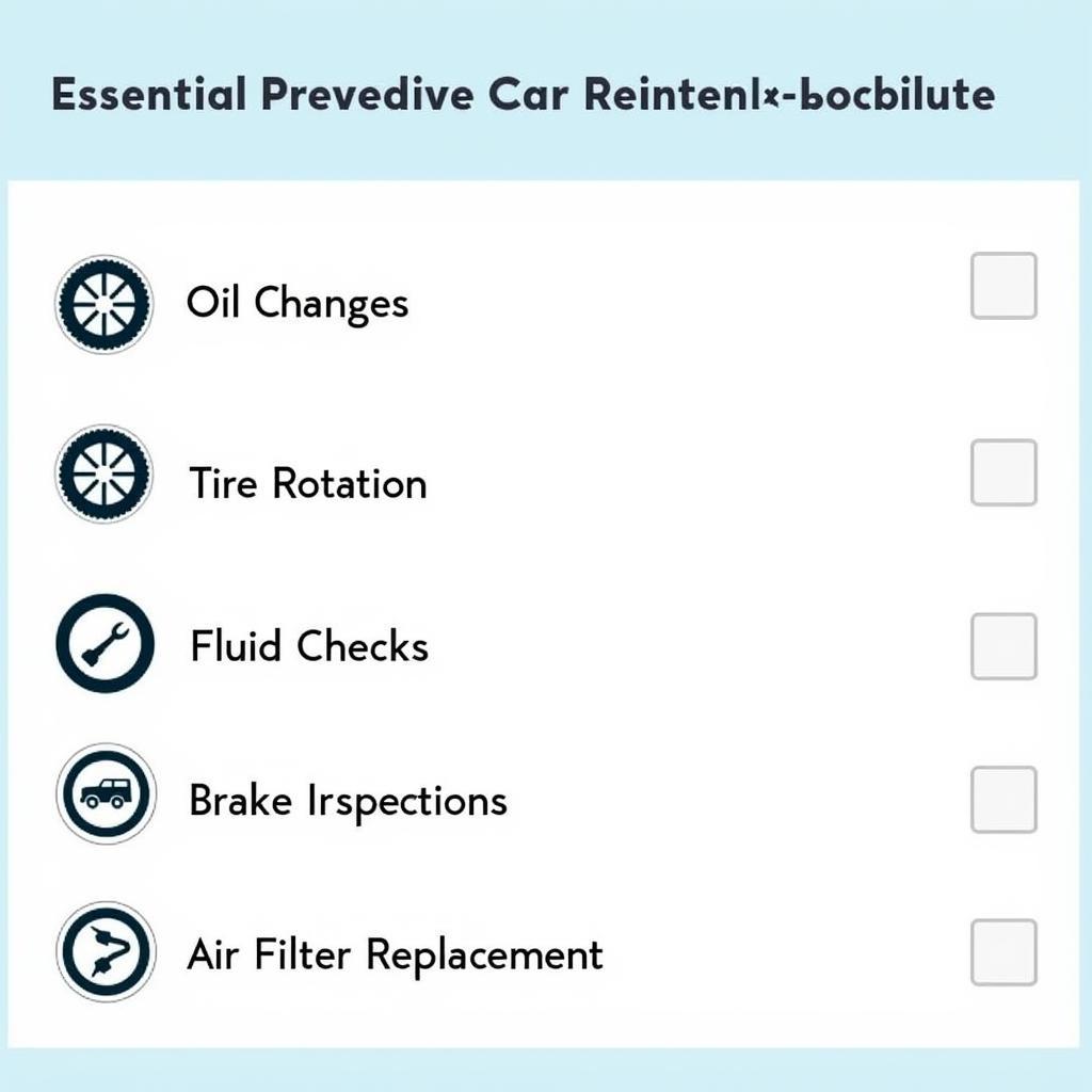 Preventative Car Maintenance Checklist