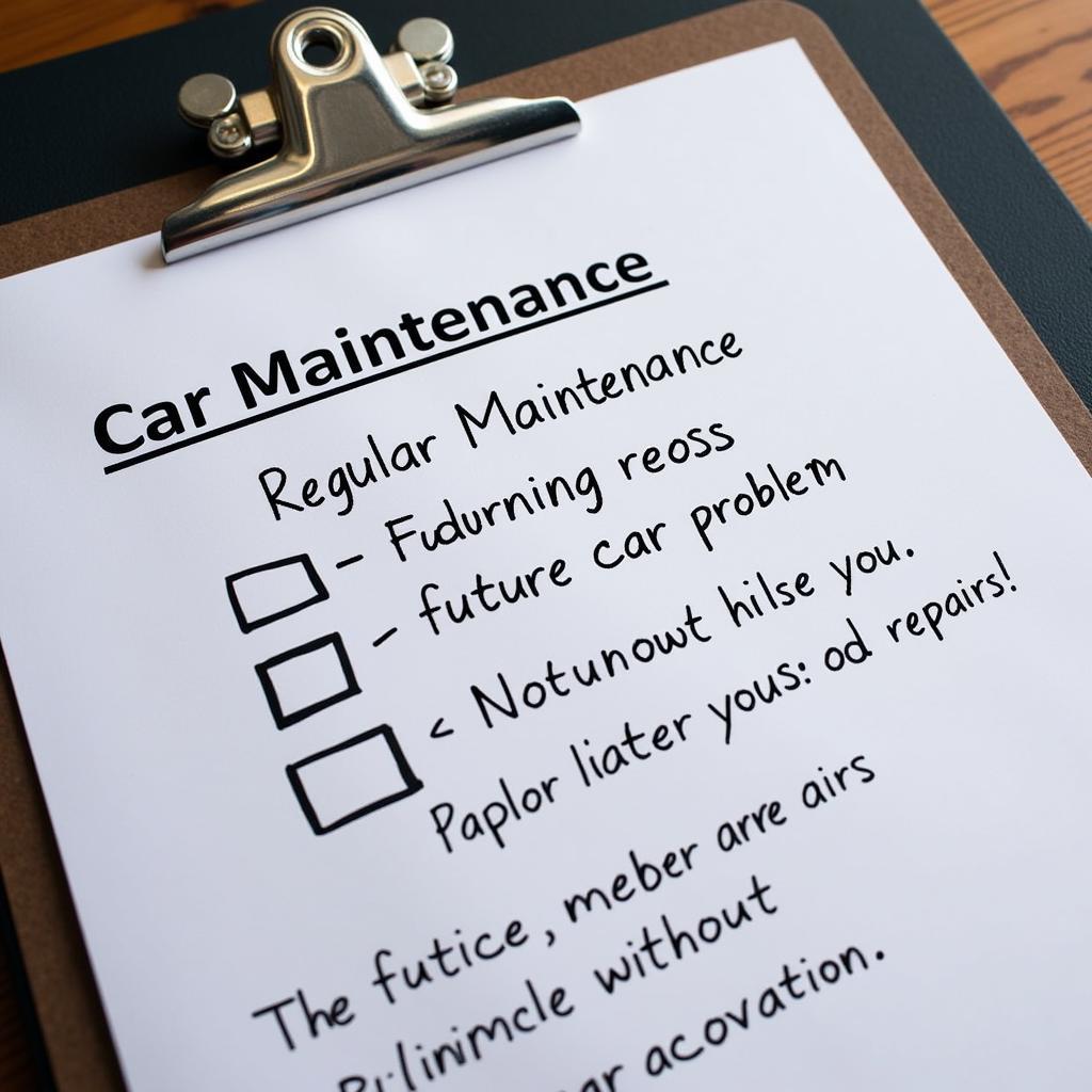 Preventative Car Maintenance Checklist