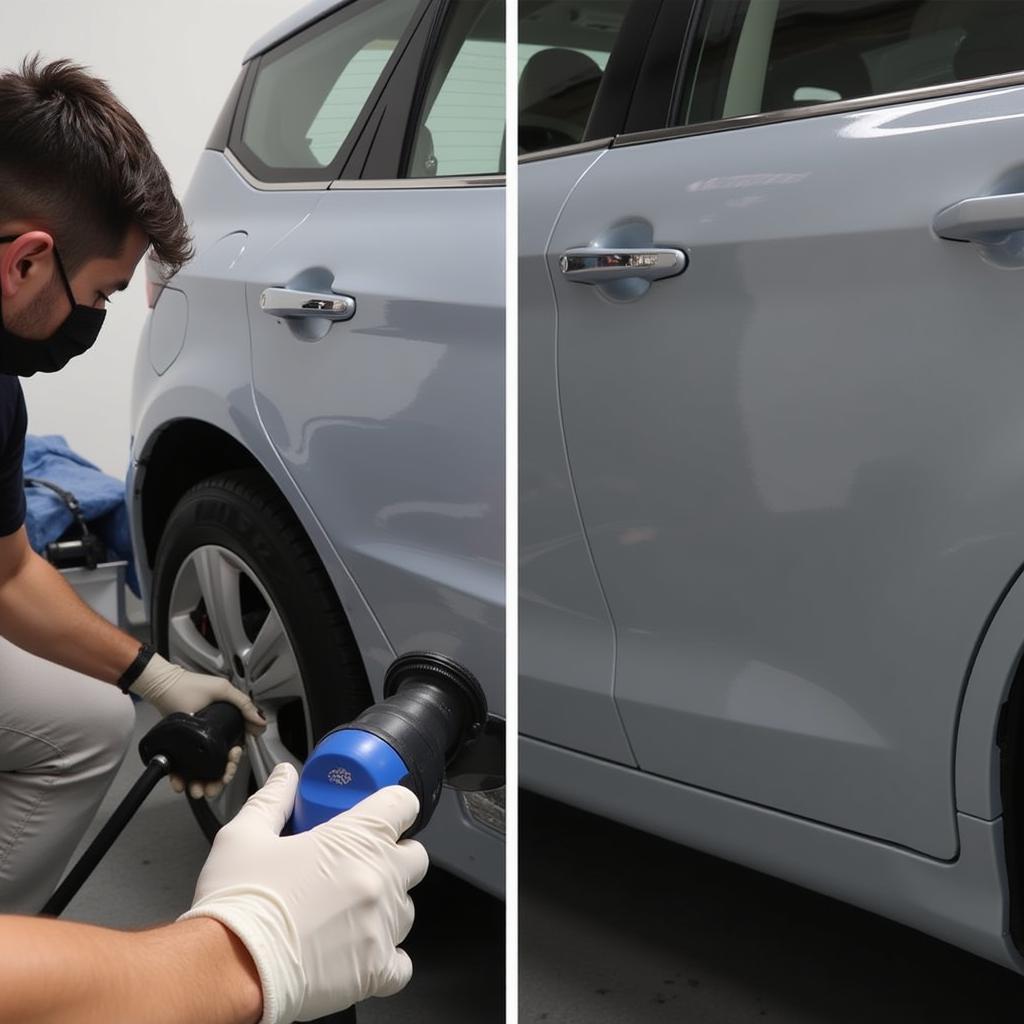 Professional Car Scratch Repair Process