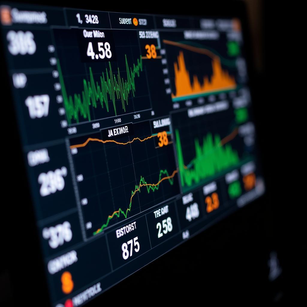 Race car telemetry data on a screen