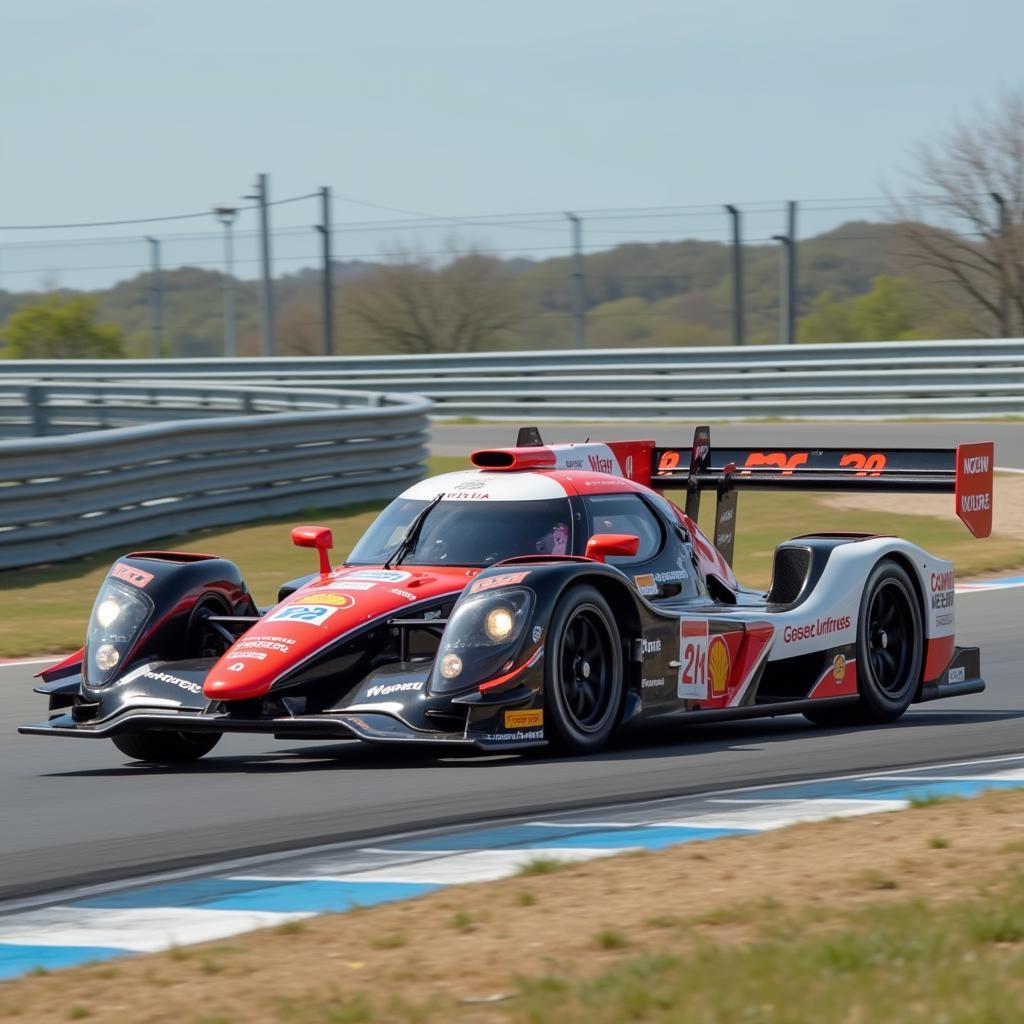 Race car understeering on a corner