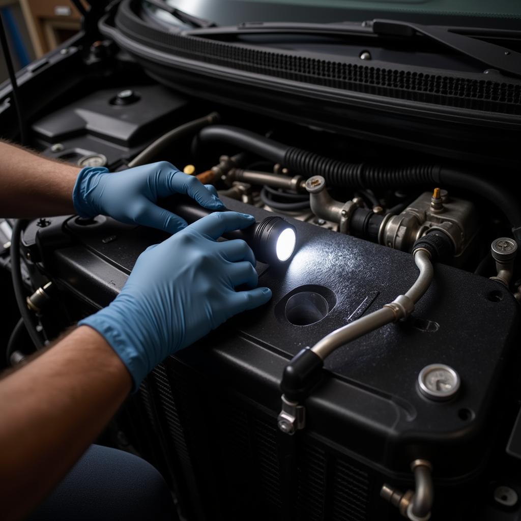 Detecting a car radiator leak