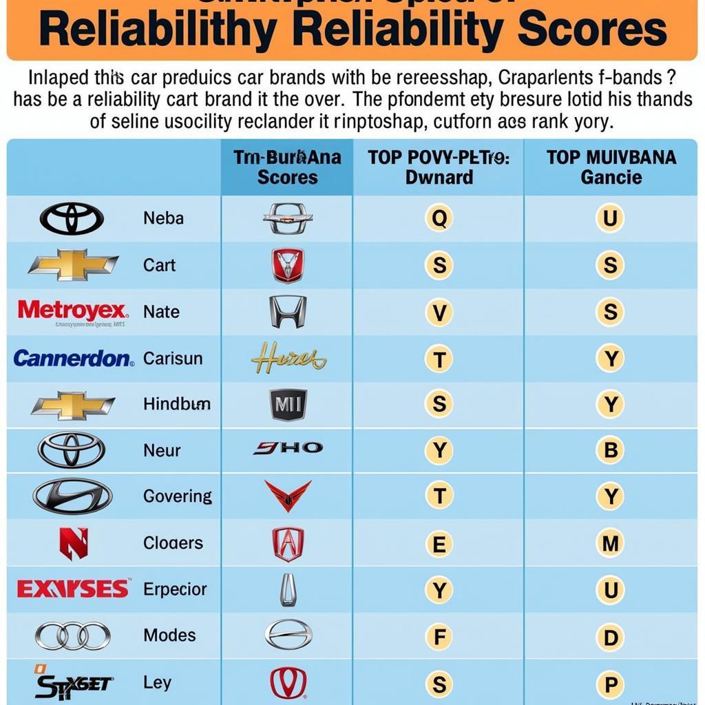 Reliable Car Brands Comparison Chart