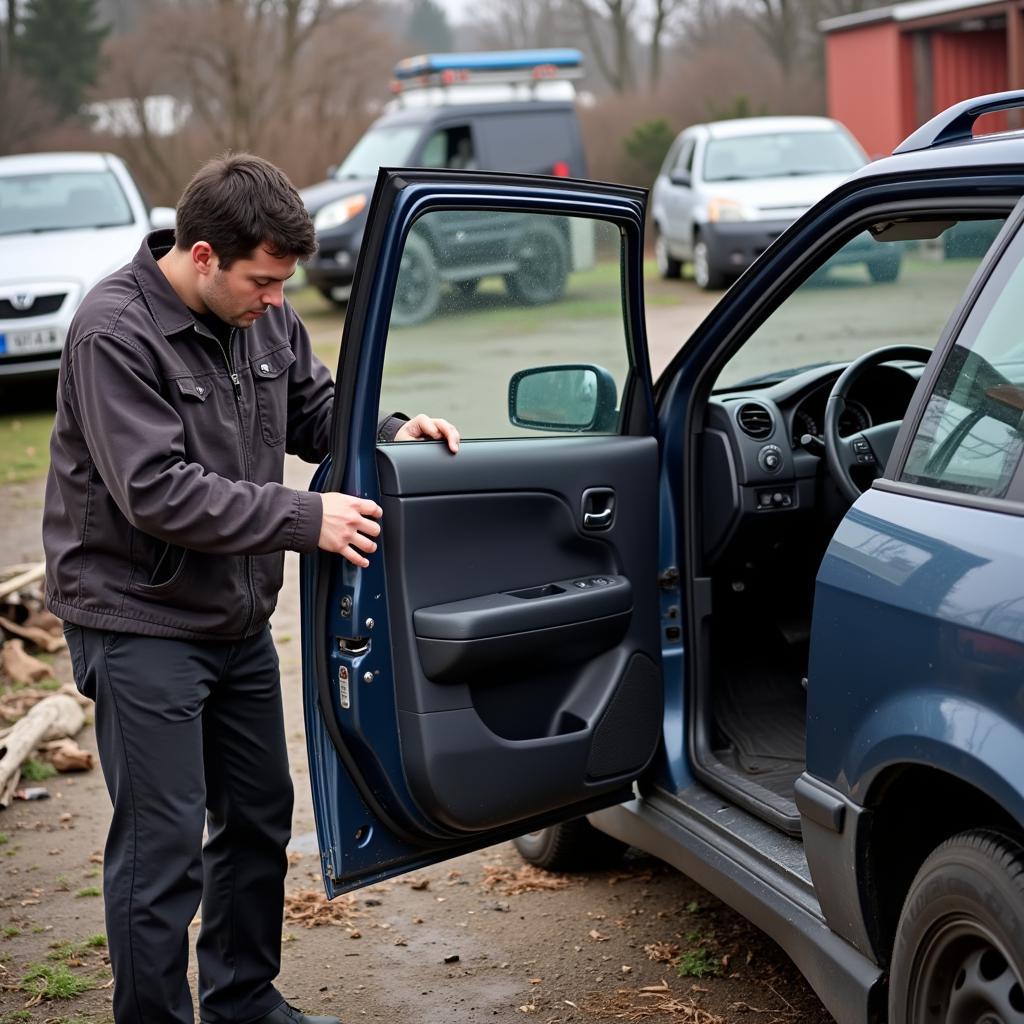 Removing a car door for reuse