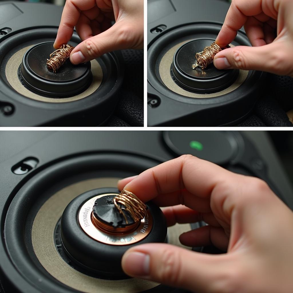 Repairing a car speaker voice coil